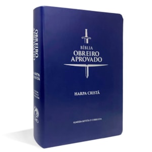 Bíblia do Obreiro Aprovado Média | ARC | Harpa Cristã | Capa Luxo Azul