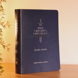 Segunda imagem do produto Bíblia do Obreiro Aprovado Média | ARC | Harpa Cristã | Capa Luxo Azul