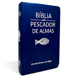 Bíblia do Pescador de Almas | ARC | Letra Maior | Capa Média Luxo Azul