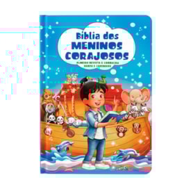 Bíblia dos Meninos Corajosos | ARC | Harpa Avivada e Corinhos | Capa Dura Azul
