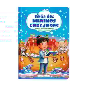 Bíblia dos Meninos Corajosos | ARC | Harpa Avivada e Corinhos | Capa Dura Azul
