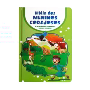Bíblia dos Meninos Corajosos | ARC | Harpa Avivada e Corinhos | Capa Dura Verde