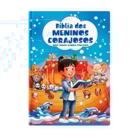 Bíblia dos Meninos Corajosos | NVA | Harpa Avivada e Corinhos | Capa Dura Azul
