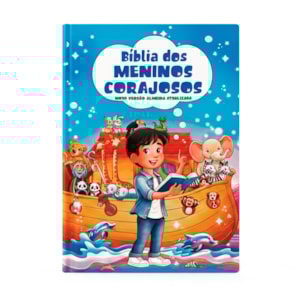 Bíblia dos Meninos Corajosos | NVA | Harpa Avivada e Corinhos | Capa Dura Azul