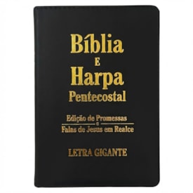 Bíblia e Harpa | ARC | Letra Gigante | Edição de Promessas | Capa Luxo Preta | Com Índice