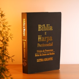 Segunda imagem do produto Bíblia e Harpa | ARC | Letra Gigante | Edição de Promessas | Capa Luxo Preta | Com Índice