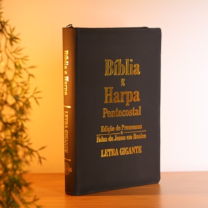Segunda imagem do produto Bíblia e Harpa | ARC | Letra Gigante | Edição de Promessas | Capa Luxo Preta | Com Índice e Zíper