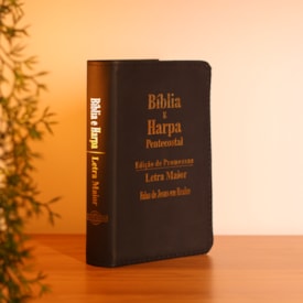 Segunda imagem do produto Bíblia e Harpa Média | ARC | Letra Maior | Edição de Promessas | Capa Luxo | Com Índice