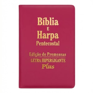 Bíblia e Harpa Pink | ARC | Letra Hipergigante Plus | Edição de Promessas | Com Índice e Zíper
