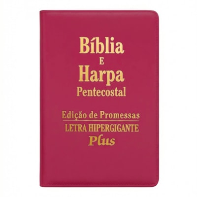 Bíblia e Harpa Pink | ARC | Letra Hipergigante Plus | Edição de Promessas | Com Índice e Zíper