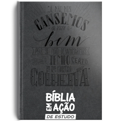 Segunda imagem do produto Bíblia em Ação de Estudo | Letra  Normal | Capa Luxo Cinza