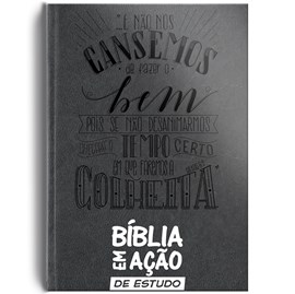 Bíblia em Ação de Estudo | Letra  Normal | Capa Luxo Cinza