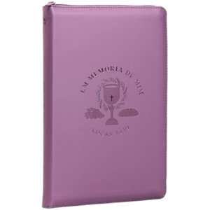Bíblia Em Memória de Mim com Zìper | NVI | Letra Normal | Couro Soft Roxo