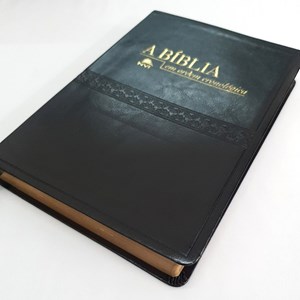 Bíblia em Ordem Cronológica | NVI Letra Normal | Capa Luxo Preta Textura