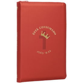 Bíblia Está Consumado com Zìper | NVI | Letra Normal | Couro Soft Vermelho