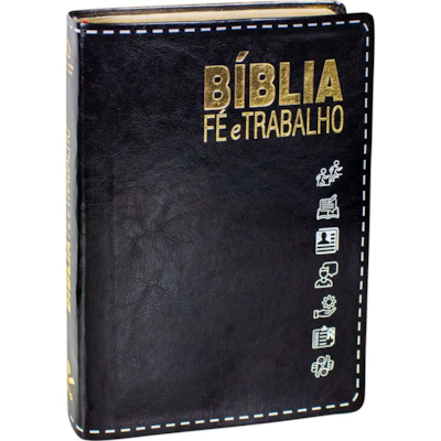 Segunda imagem do produto Bíblia Fé e Trabalho | Letra Normal | NAA | Capa Flexível Preta