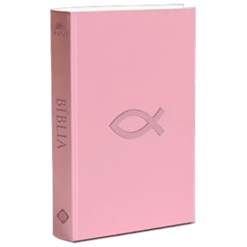 Bíblia Flexível Peixe | NVI | Capa Rosa