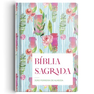 Bíblia Flor Listrada | ARC | Letra Gigante | Capa Semi-Luxo