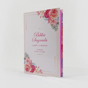Bíblia Floral Buquê Feminina | ARC | Letra Normal | Harpa e Corinhos | Capa Dura
