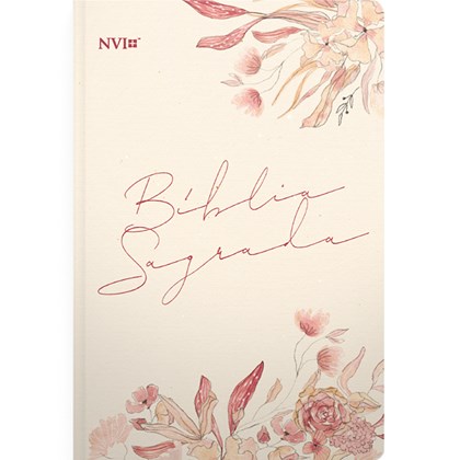 Bíblia Floral Creme | NVI | Letra Normal | Capa Flexível