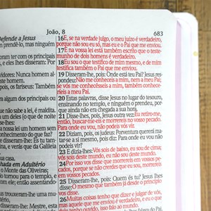 Bíblia Floral Rosa | ARC | Letra Gigante | Capa Dura | Harpa Avivada e Corinhos