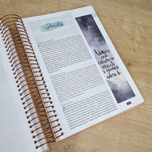 Bíblia Ilustrada Anote Cartão de Primavera | NVT | Letra Normal | Capa Dura Espiral