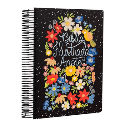 Segunda imagem do produto Bíblia Ilustrada Anote Flores para Você | NVT | Letra Normal | Capa Dura Espiral