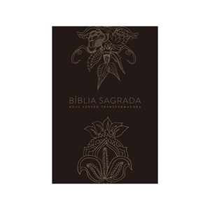 Bíblia Indian Flowers Dourada | NVT | Letra Normal | Capa Dura