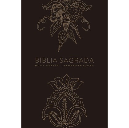 Bíblia Indian Flowers Dourada | NVT | Letra Normal | Capa Dura