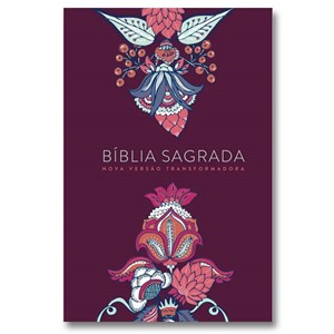 Bíblia Indian Flowers | NVT Letra Grande | Capa Soft Touch Vinho