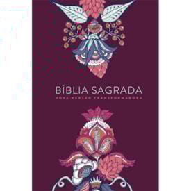 Bíblia Indian Flowers | NVT Letra Grande | Capa Soft Touch Vinho
