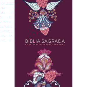 Bíblia Indian Flowers | NVT Letra Grande | Capa Soft Touch Vinho