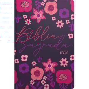 Bíblia Jardim Floral Roxa | NVI | Letra Normal | Capa Flexível