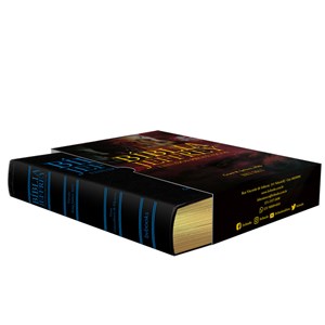 Bíblia Jeffrey de Estudos Proféticos King James | BKJ 1611 | Letra Normal | Capa Luxo Preta e Azul