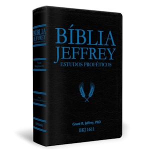 Bíblia Jeffrey de Estudos Proféticos King James | BKJ 1611 | Letra Normal | Capa Luxo Preta e Azul