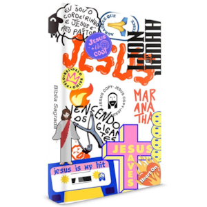 Segunda imagem do produto Bíblia Jesus Copy Sticker | NVI | Capa Dura Branca