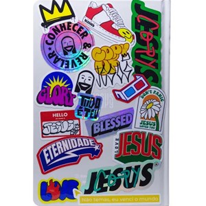 Bíblia Jesus Copy Sticker | NVI | Letra Normal |  Capa Dura Off-White