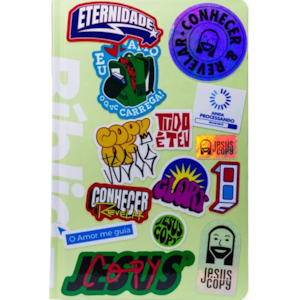Segunda imagem do produto Bíblia Jesus Copy Sticker | NVI | Letra Normal |  Capa Dura Verde