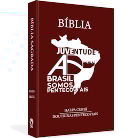 Bíblia Juventude AD do Brasil | ARC | Letra Normal | Harpa Cristã | Capa Dura Marrom