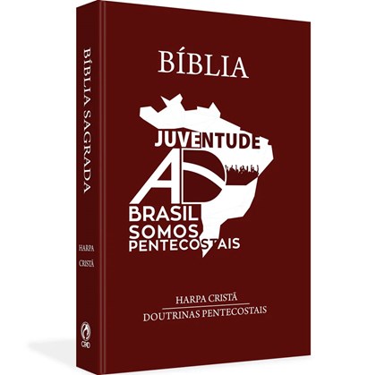 Bíblia Juventude AD do Brasil | ARC | Letra Normal | Harpa Cristã | Capa Dura Marrom