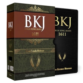 Bíblia King James 1611 Com Estudo Holman BKJ Preta e Marrom