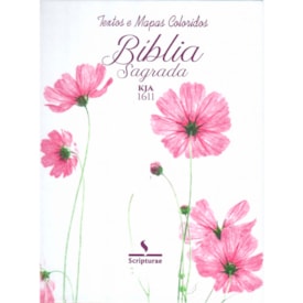 Bíblia King James 1611 Flor Cosmos | Textos e Mapas Coloridos | Espiral