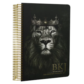 Bíblia King James 1611 Leão Rei dos Reis | BKJ | Letra Normal | Capa Dura Espiral Com Espaço Para Anotações