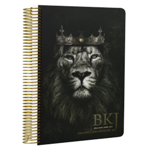 Bíblia King James 1611 Leão Rei dos Reis | BKJ | Letra Normal | Capa Dura Espiral Com Espaço Para Anotações