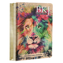 Bíblia King James 1611 Lion Colors | BKJ | Letra Normal | Capa Dura Espiral Com Espaço Para Anotações