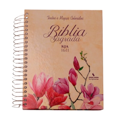 Bíblia King James 1611 Magnólia| Textos e Mapas Coloridos | Espiral