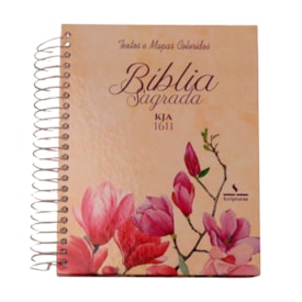 Bíblia King James 1611 Magnólia| Textos e Mapas Coloridos | Espiral