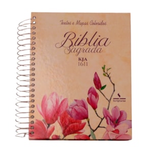 Bíblia King James 1611 Magnólia| Textos e Mapas Coloridos | Espiral