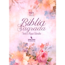 Bíblia King James 1611 Rosa e Hortencia | Textos e Mapas Coloridos | Capa Dura