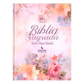 Bíblia King James 1611 Rosa e Hortencia | Textos e Mapas Coloridos | Capa Dura
